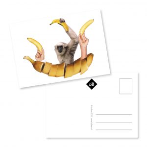 kaartje collage gaan met die banaan booninbeeld