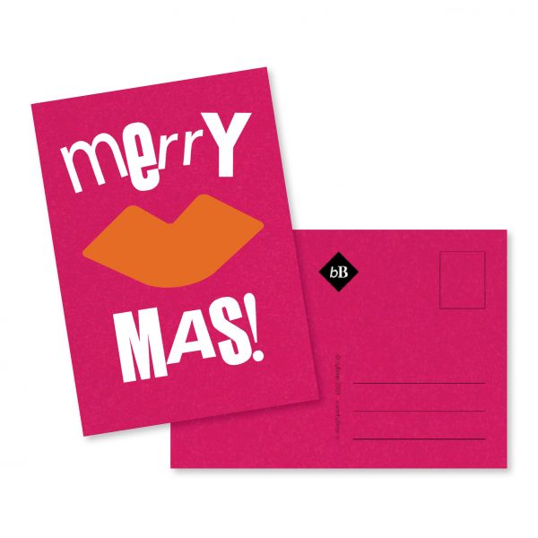 Kerst kaartje Merry Kiss Mas byBean
