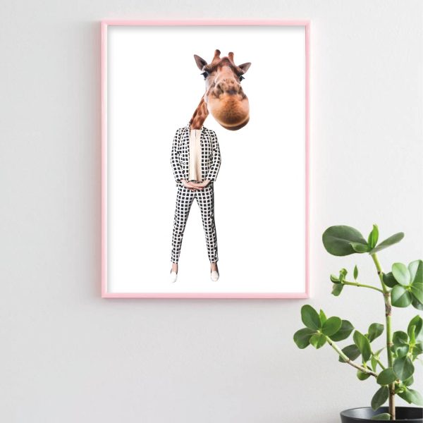 Originele collage | Geruite Giraffe | BooninBeeld