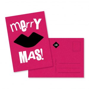 Kaartje Merry Kis Mas Cosmo Pink byBean
