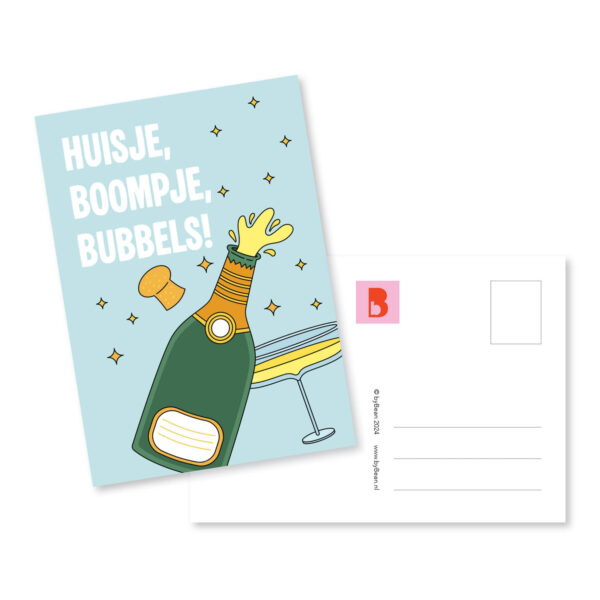 Kaartje huisje boompje bubbels byBean