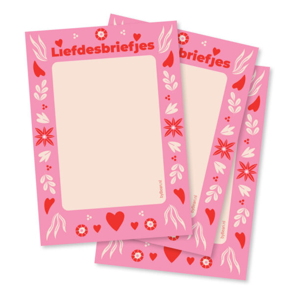 Liefdesbriefjes Notitieblokje A6 byBean